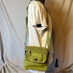 Baggallini Grasshopper Dilly Dally Cross Body Bag- Green
